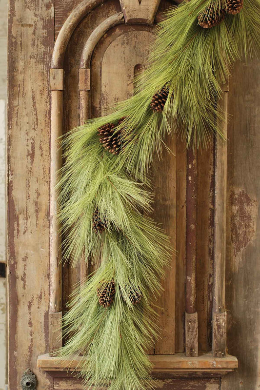 Long Needle Pine Garland with Cones