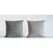 Load image into Gallery viewer, 24&quot; Square Cotton Striped Pillow

