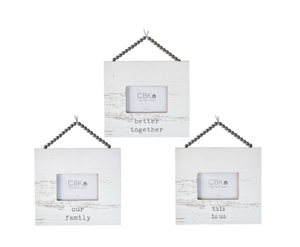 Sentiment Frames with Wood Beaded Hanger