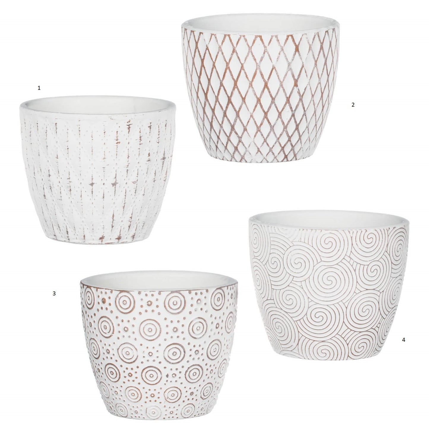 Small White Textured Planters