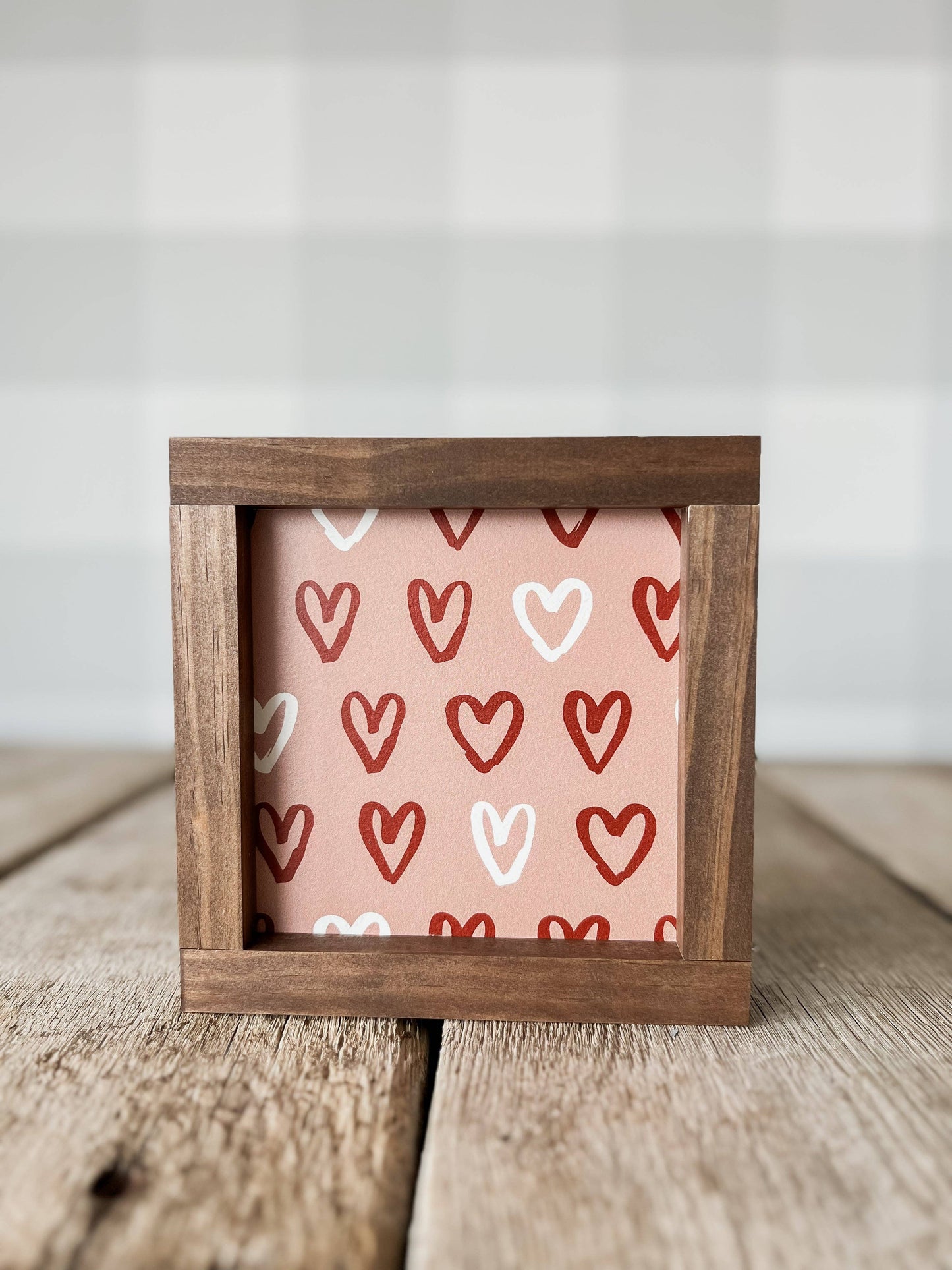 Valentine's Pattern #1 Wood Sign | Valentine's Day Decor