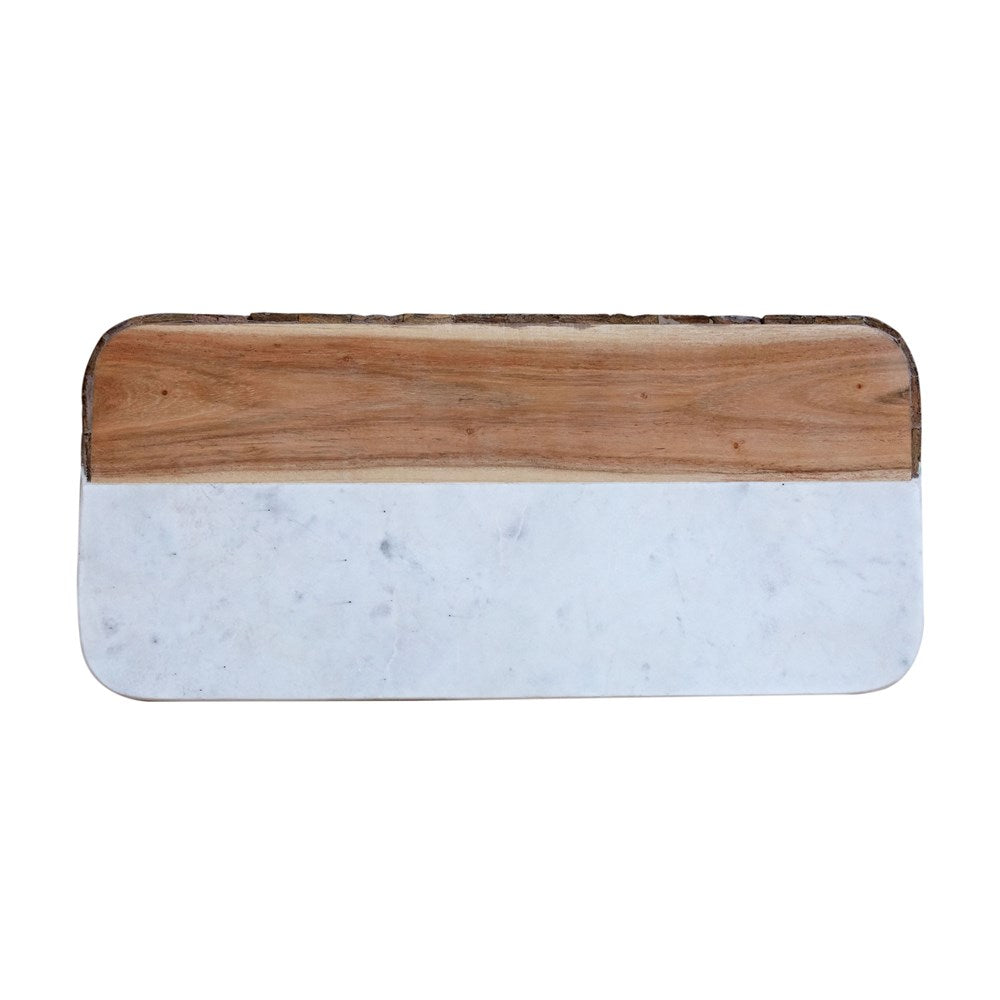 White Marble & Mango Wood Cheese Board