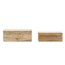 Load image into Gallery viewer, Hand-Carved Mango Wood Boxes, Whitewashed
