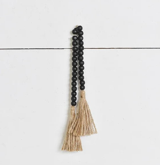 19.7"L Black Wood Beads