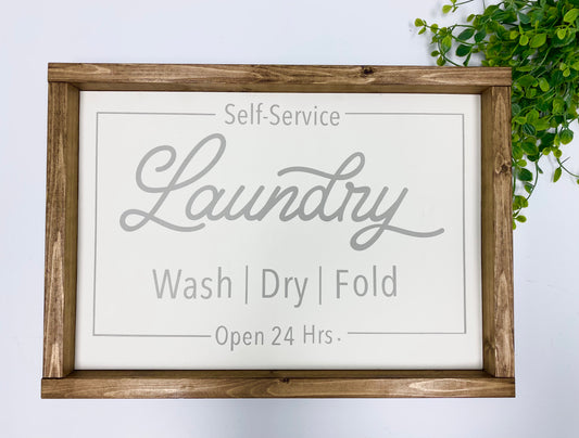 Handmade Sign-Self Service Laundry