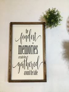 Handmade sign-The fondest memories