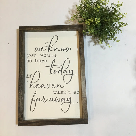 Handmade Sign - Heaven Wasn't So Far