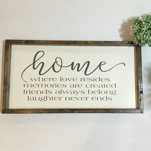 Handmade Sign - Home is Where Love Resides