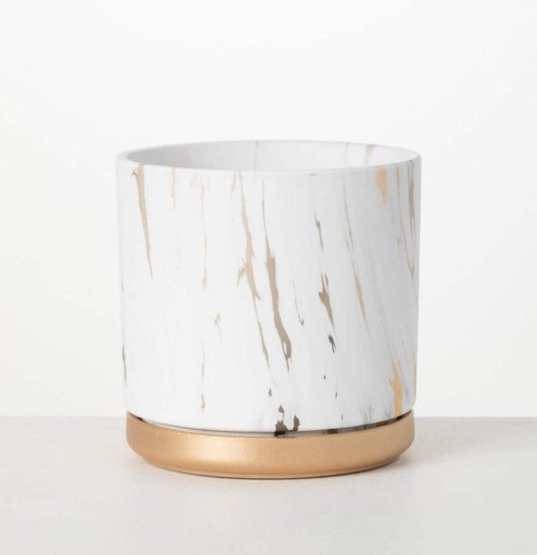 Marble Gilded Planter