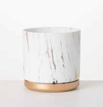 Load image into Gallery viewer, Marble Gilded Planter
