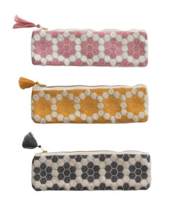 Cotton Velvet Zip Pouch