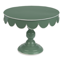 Load image into Gallery viewer, Sage &amp; White Enamel Scalloped Pedestal Stand
