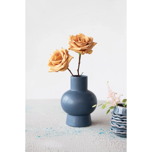 Stoneware Navy Vase